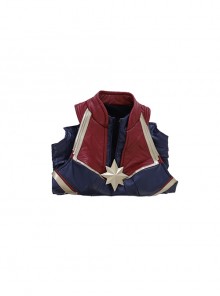 Captain Marvel Carol Danvers Red Version Battle Suit Halloween Cosplay Costume Vest