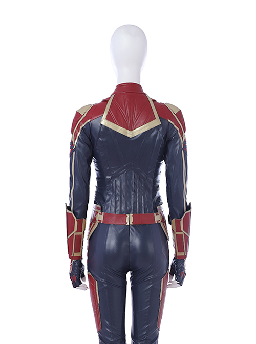 Captain Marvel Carol Danvers Red Version Battle Suit Halloween Cosplay Costume Vest