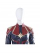 Captain Marvel Carol Danvers Red Version Battle Suit Halloween Cosplay Costume Vest