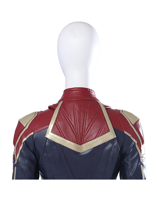 Captain Marvel Carol Danvers Red Version Battle Suit Halloween Cosplay Costume Vest