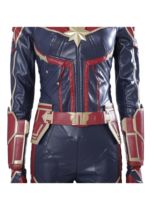 Captain Marvel Carol Danvers Red Version Battle Suit Halloween Cosplay Accessories Gloves And Wrist Guards