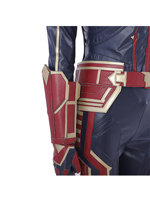 Captain Marvel Carol Danvers Red Version Battle Suit Halloween Cosplay Accessories Gloves And Wrist Guards