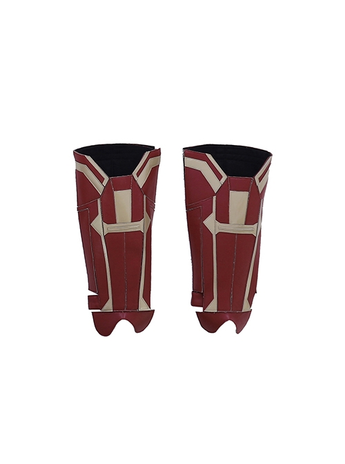 Captain Marvel Carol Danvers Red Version Battle Suit Halloween Cosplay Accessories Leg Guards