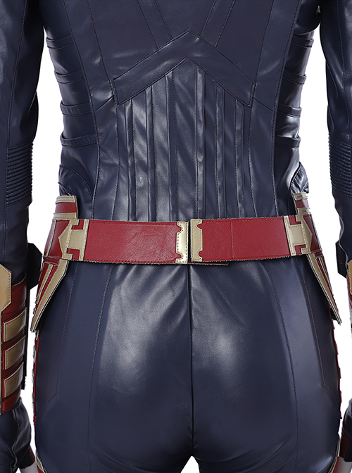 Captain Marvel Carol Danvers Red Version Battle Suit Halloween Cosplay Accessories Red Waistband