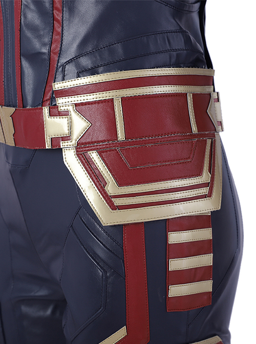 Captain Marvel Carol Danvers Red Version Battle Suit Halloween Cosplay Accessories Red Waistband