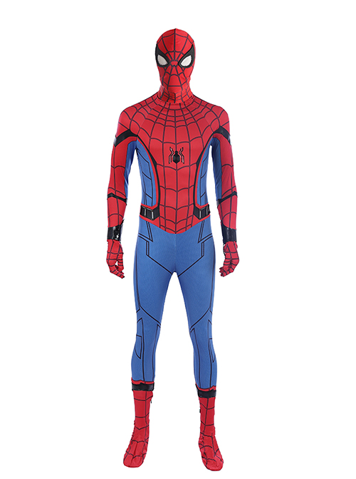 Spider-Man Homecoming Spider-Man Peter Parker Sock Covers Version Battle Suit Halloween Cosplay Costume Bodysuit