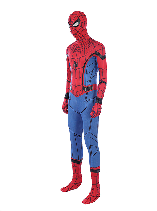 Spider-Man Homecoming Spider-Man Peter Parker Sock Covers Version Battle Suit Halloween Cosplay Costume Bodysuit