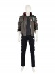 Cyberpunk 2077 Male Role Army Green Jacket Suit Halloween Cosplay Costume Black Trousers