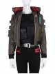 Cyberpunk 2077 Female Role Army Green Jacket Suit Halloween Cosplay Costume Army Green Jacket