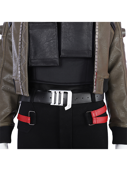 Cyberpunk 2077 Female Role Army Green Jacket Suit Halloween Cosplay Costume Black Trousers