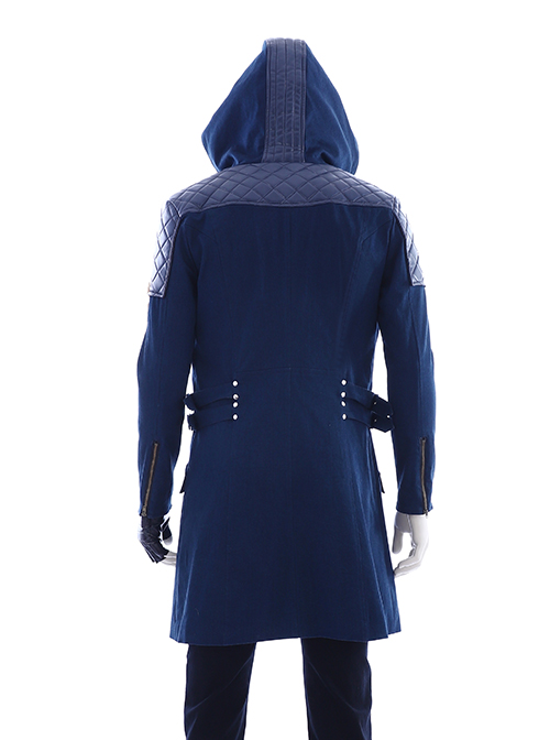 Devil May Cry 5 Nero Hooded Windbreaker Suit Halloween Cosplay Costume Blue Windbreaker