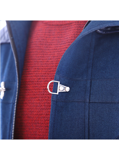 Devil May Cry 5 Nero Hooded Windbreaker Suit Halloween Cosplay Costume Blue Windbreaker