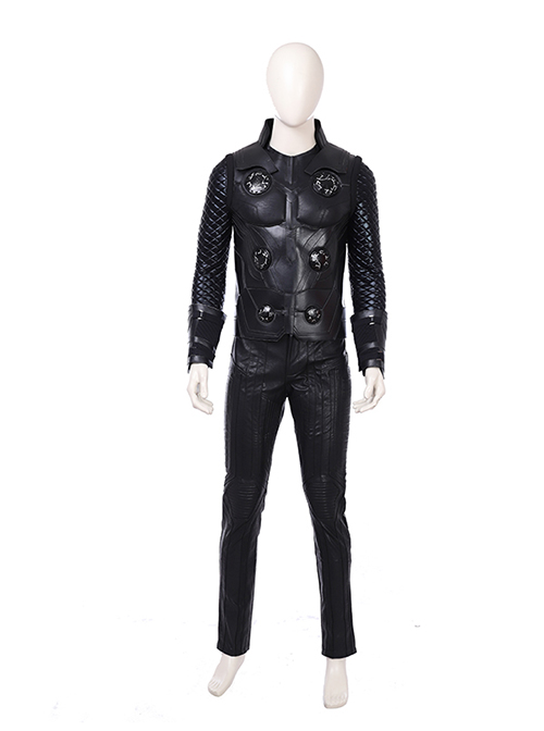 Avengers Infinity War Thor Thor Odinson Battle Suit Halloween Cosplay Costume Black Vest And Shoulder Armor