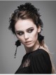 Black Gothic Velvet Handmade Rose Headband