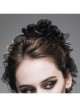 Black Gothic Velvet Handmade Rose Headband