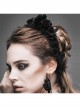 Black Gothic Velvet Handmade Rose Headband