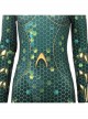 Aquaman Mera Green Scale Print Battle Suit Halloween Cosplay Costume Green Bodysuit