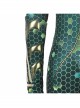 Aquaman Mera Green Scale Print Battle Suit Halloween Cosplay Accessories Green Wrist Guards And Gloves