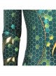 Aquaman Mera Green Scale Print Battle Suit Halloween Cosplay Accessories Green Wrist Guards And Gloves
