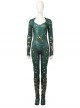 Aquaman Mera Green Scale Print Battle Suit Halloween Cosplay Accessories Green Wrist Guards And Gloves