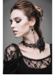 Gothic Shining Rose Beads Chain Black Lace Choker