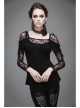 Gothic Shining Rose Beads Chain Black Lace Choker