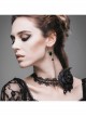 Gothic Shining Rose Beads Chain Black Lace Choker