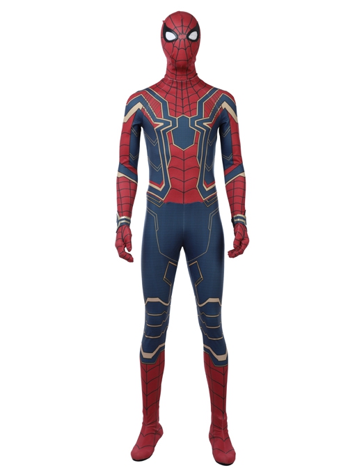 Avengers Infinity War Spider-Man Battle Suit Halloween Cosplay Costume Bodysuit With Boots