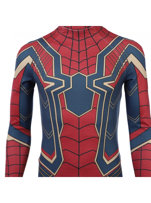 Avengers Infinity War Spider-Man Battle Suit Halloween Cosplay Costume Bodysuit With Boots