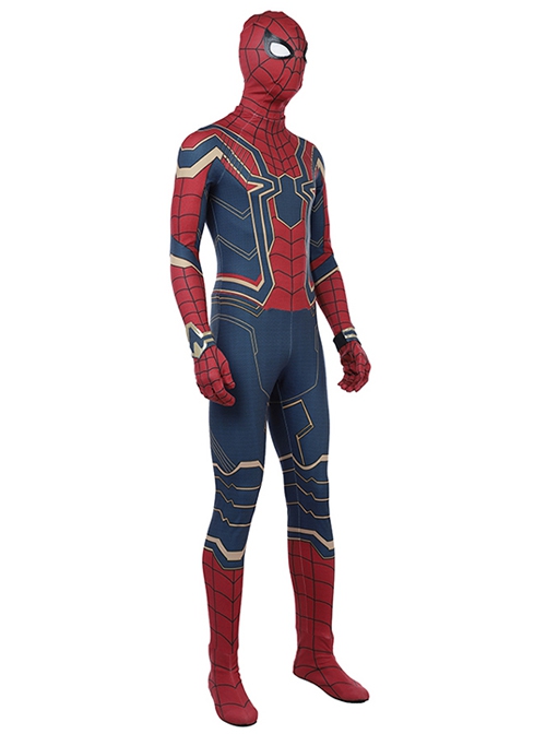 Avengers Infinity War Spider-Man Battle Suit Halloween Cosplay Costume Bodysuit With Boots