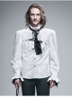 Gothic White Jacquard Black Lace Jewel Pins Tie
