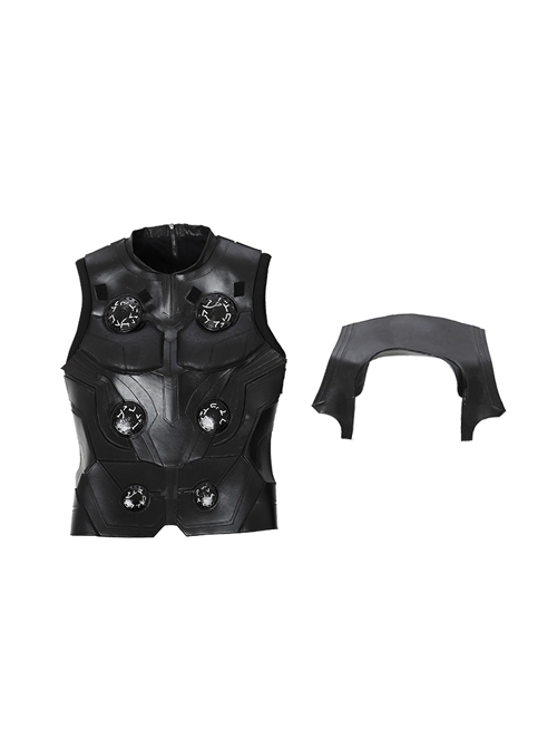 Avengers Infinity War Thor Thor Odinson Black Vest Suit Halloween Cosplay Costume Black Vest And Shoulder Armor