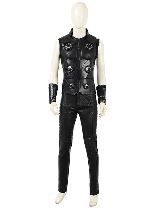 Avengers Infinity War Thor Thor Odinson Black Vest Suit Halloween Cosplay Costume Black Trousers