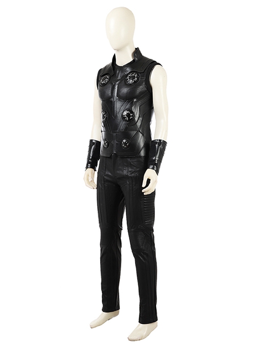 Avengers Infinity War Thor Thor Odinson Black Vest Suit Halloween Cosplay Costume Black Trousers