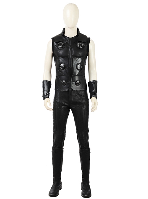 Avengers Infinity War Thor Thor Odinson Black Vest Suit Halloween Cosplay Accessories Black Boots