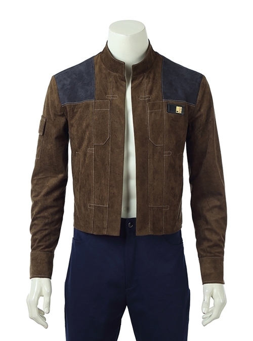 Star Wars Han Solo Brown Jacket Suit Halloween Cosplay Costume Brown Jacket