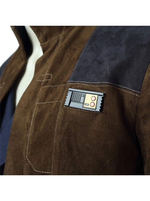 Star Wars Han Solo Brown Jacket Suit Halloween Cosplay Costume Brown Jacket