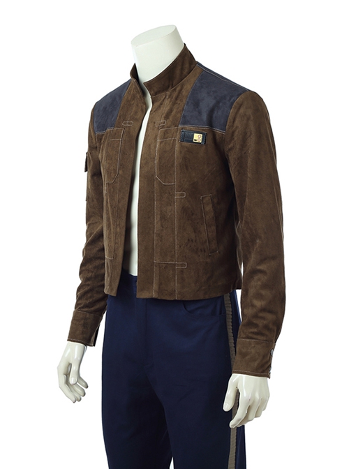 Star Wars Han Solo Brown Jacket Suit Halloween Cosplay Costume Brown Jacket