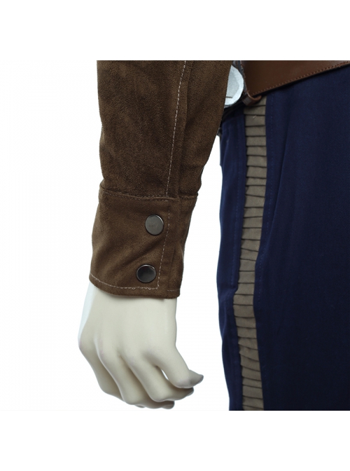 Star Wars Han Solo Brown Jacket Suit Halloween Cosplay Costume Brown Jacket