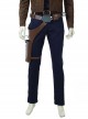 Star Wars Han Solo Brown Jacket Suit Halloween Cosplay Costume Blue Trousers