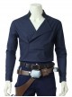 Star Wars Han Solo Brown Jacket Suit Halloween Cosplay Costume Blue Bottoming Top
