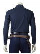 Star Wars Han Solo Brown Jacket Suit Halloween Cosplay Costume Blue Bottoming Top