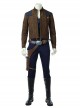 Star Wars Han Solo Brown Jacket Suit Halloween Cosplay Costume Blue Bottoming Top