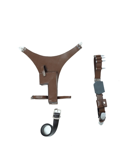 Star Wars Han Solo Brown Jacket Suit Halloween Cosplay Accessories Holster And Belts