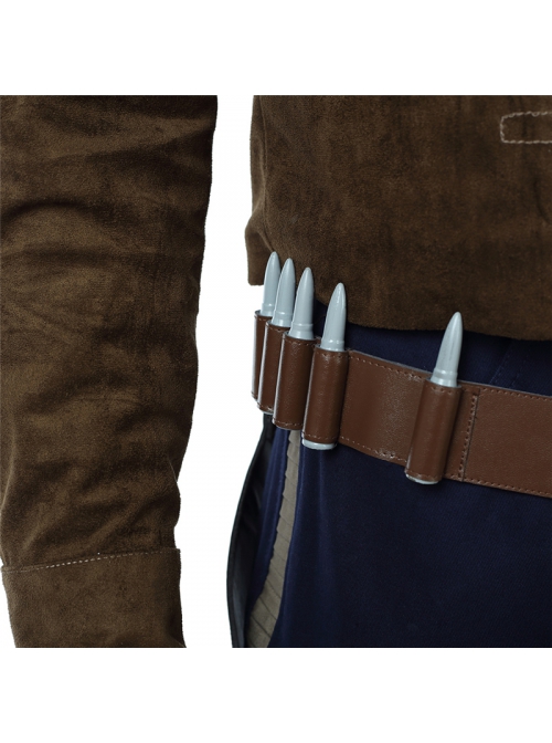 Star Wars Han Solo Brown Jacket Suit Halloween Cosplay Accessories Holster And Belts