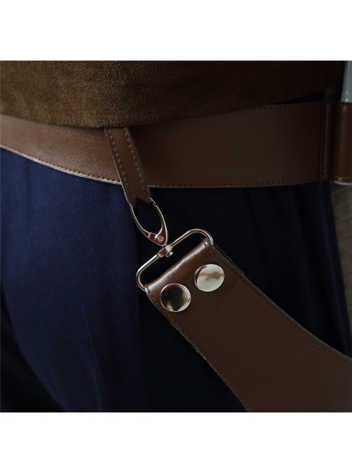 Star Wars Han Solo Brown Jacket Suit Halloween Cosplay Accessories Holster And Belts