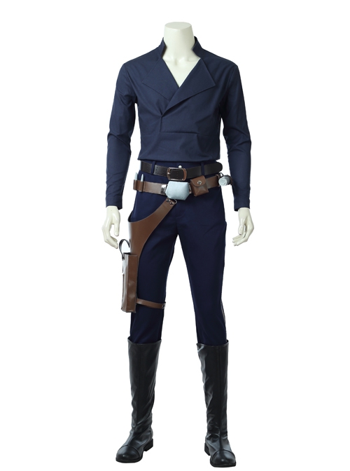 Star Wars Han Solo Brown Jacket Suit Halloween Cosplay Accessories Holster And Belts
