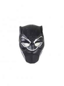 Black Panther T'Challa Black Printing Version Battle Suit Halloween Cosplay Accessories Black Helmet
