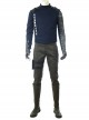 Avengers Infinity War Winter Soldier Bucky Barnes Navy Blue Top Battle Suit Halloween Cosplay Costume Blue Bottoming Top