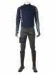 Avengers Infinity War Winter Soldier Bucky Barnes Navy Blue Top Battle Suit Halloween Cosplay Costume Back Shoulders And One Arm Top